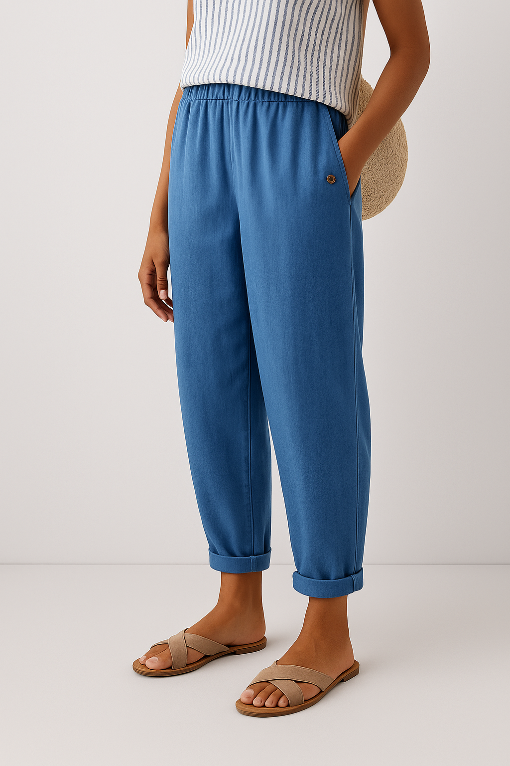 Isabella Casual Cuffed Pocket Pants