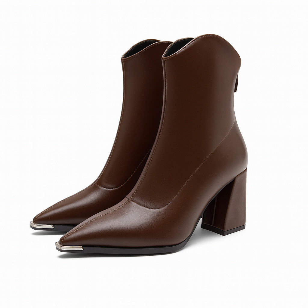 Angela Pointed Toe Heeled Ankle Boots