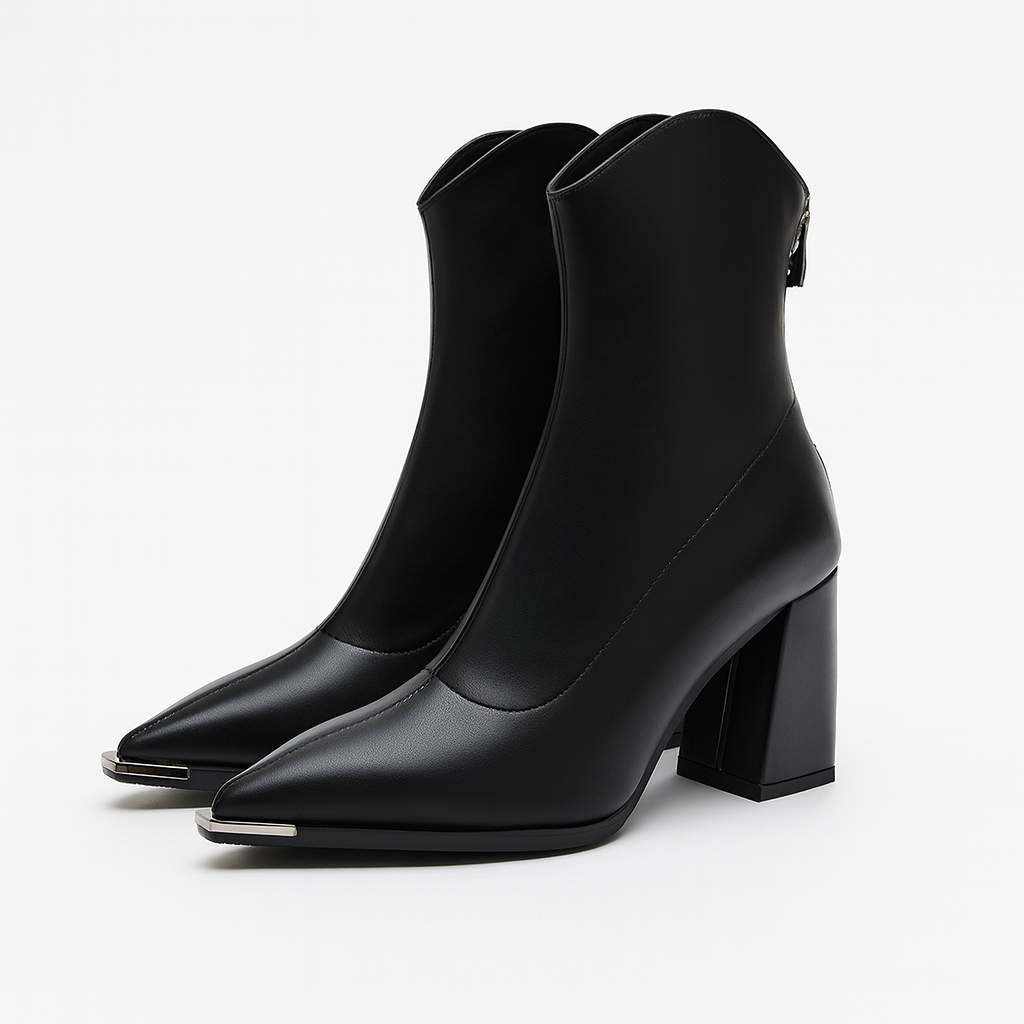Angela Pointed Toe Heeled Ankle Boots