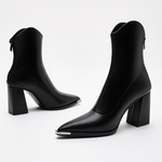 Angela Pointed Toe Heeled Ankle Boots