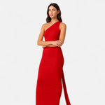 Lara One-Shoulder Halter Maxi Dress