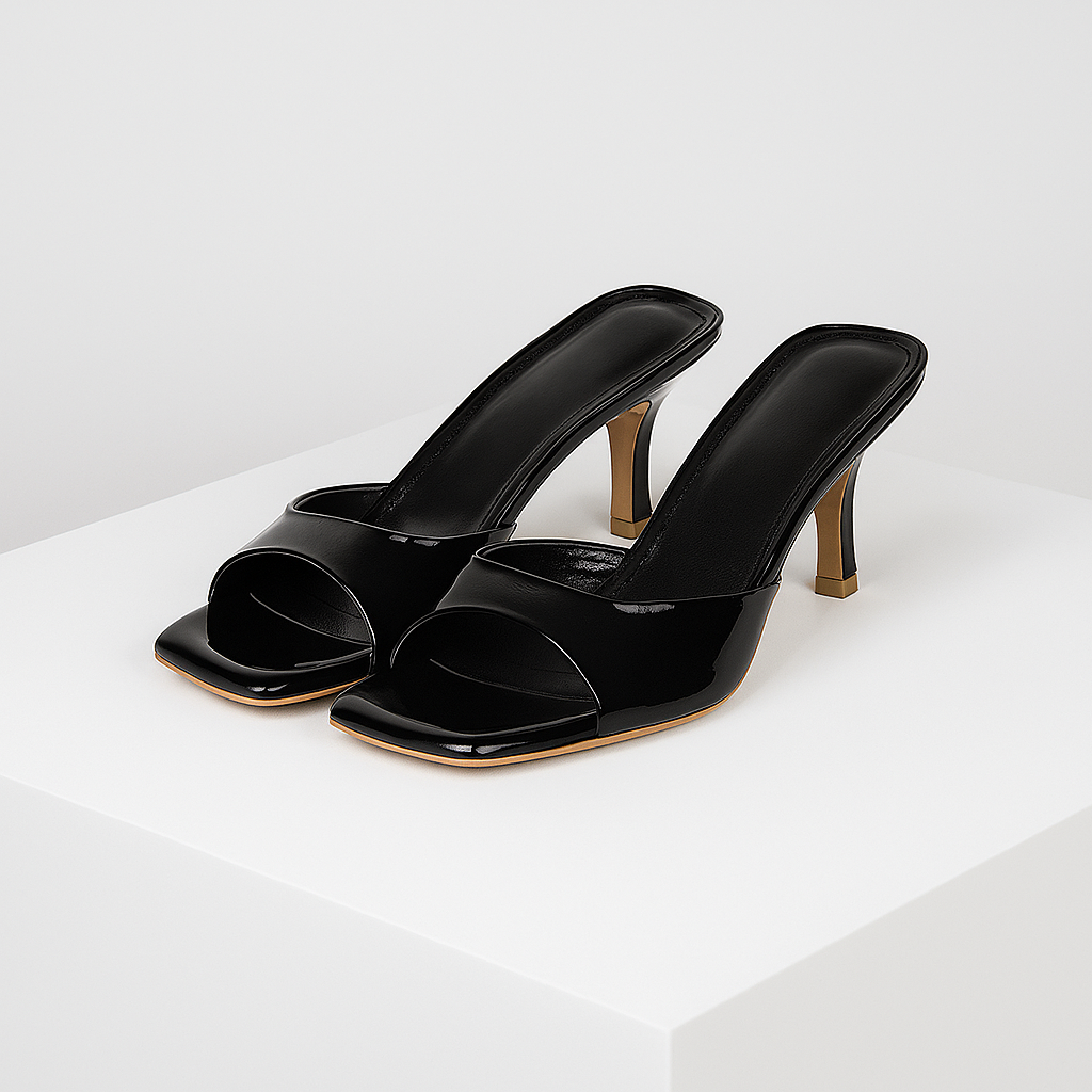 Square-Toe Mule Heels – Open Toe Dress Heels | Savona