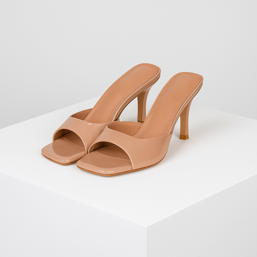 Square-Toe Mule Heels – Open Toe Dress Heels | Savona