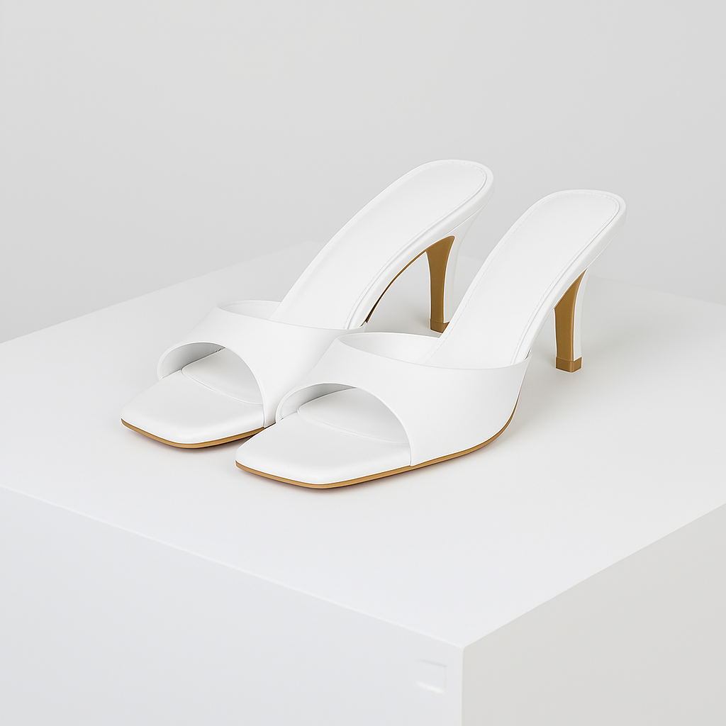Square-Toe Mule Heels – Open Toe Dress Heels | Savona