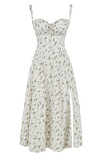 Lydia Corset Midi Dress with Flowing Skirt