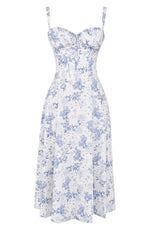 Lydia Corset Midi Dress with Flowing Skirt