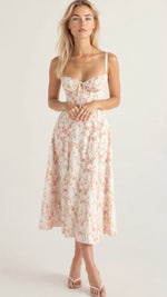 Lydia Corset Midi Dress with Flowing Skirt