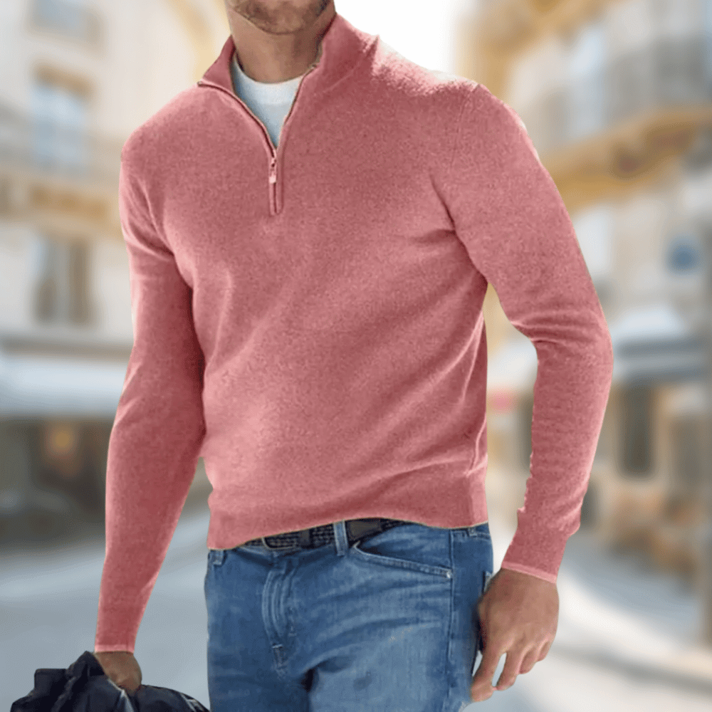 Roland Zip Collar Casual Sweater