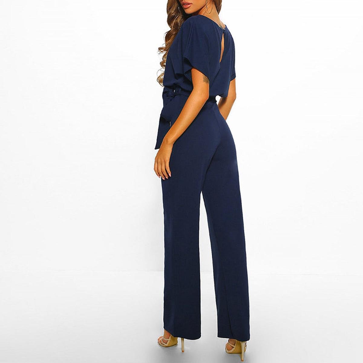 Viola Belted Short Sleeve Jumpsuit