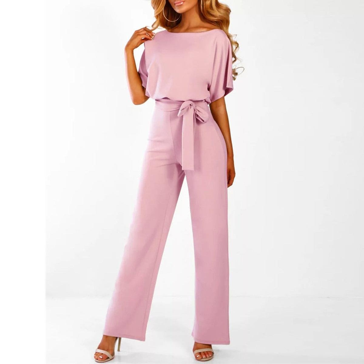 Viola Belted Short Sleeve Jumpsuit
