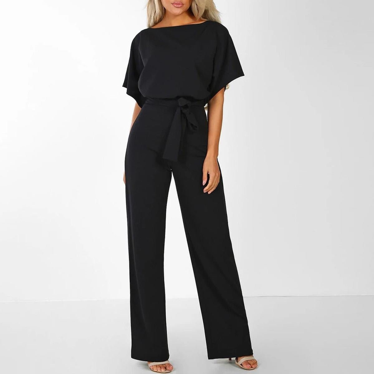 Viola Belted Short Sleeve Jumpsuit