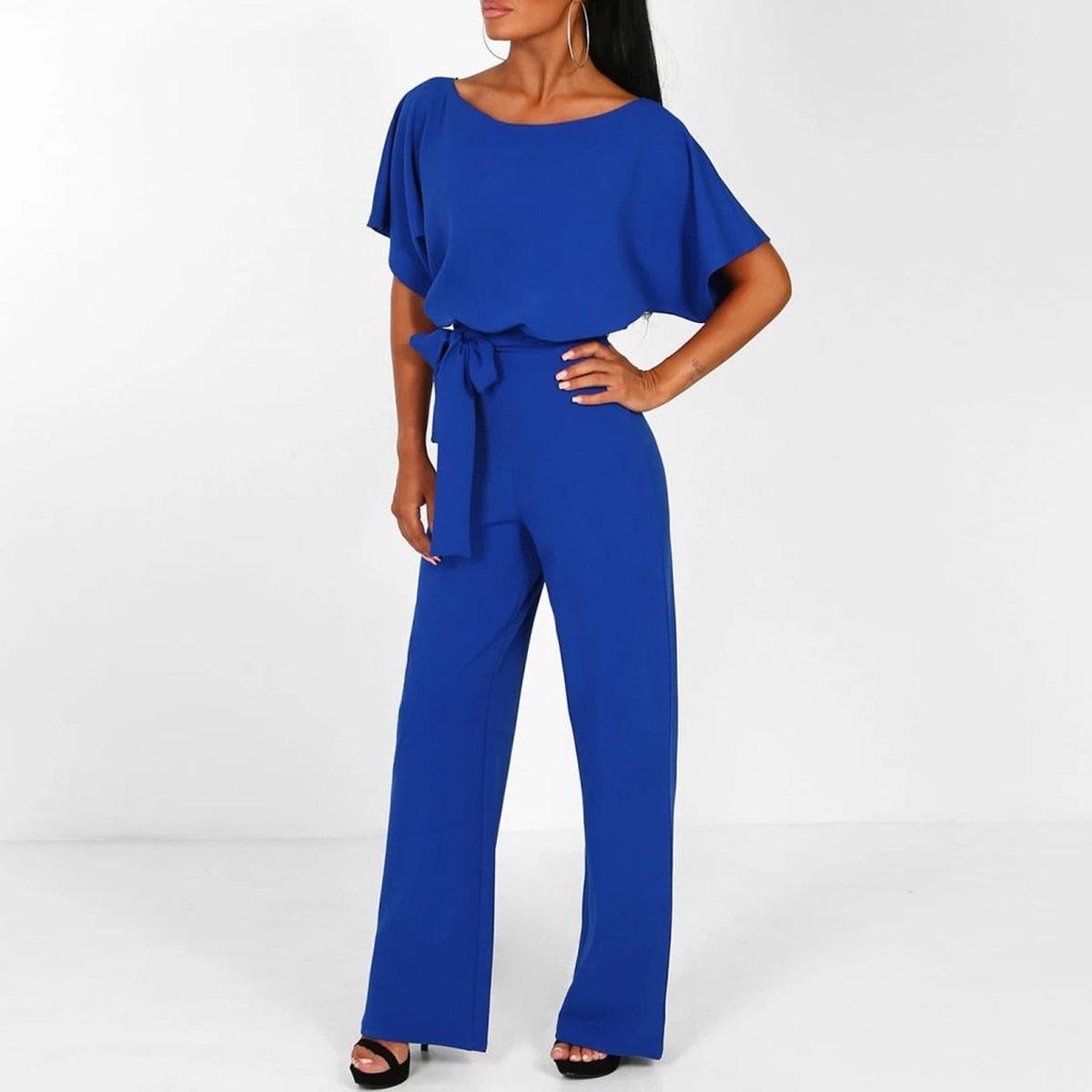 Viola Belted Short Sleeve Jumpsuit