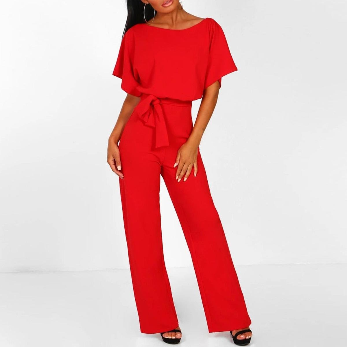 Viola Belted Short Sleeve Jumpsuit