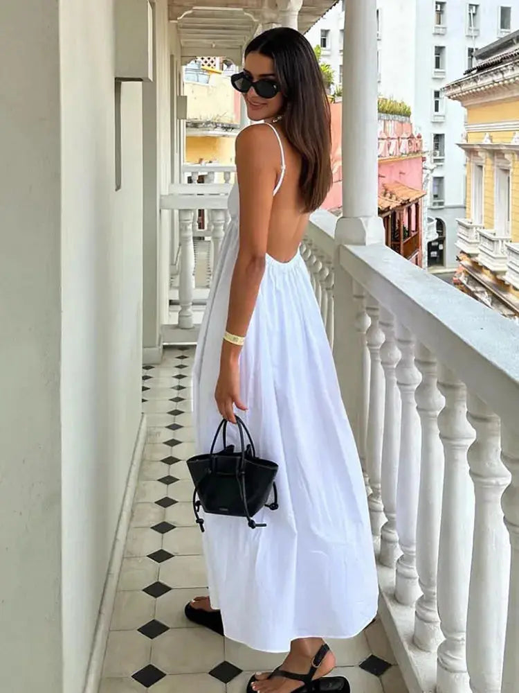 Lauren | Elegant White Midi Dress