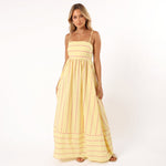 Luisa Striped Maxi Dress with Tie Straps