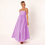 Luisa Striped Maxi Dress with Tie Straps