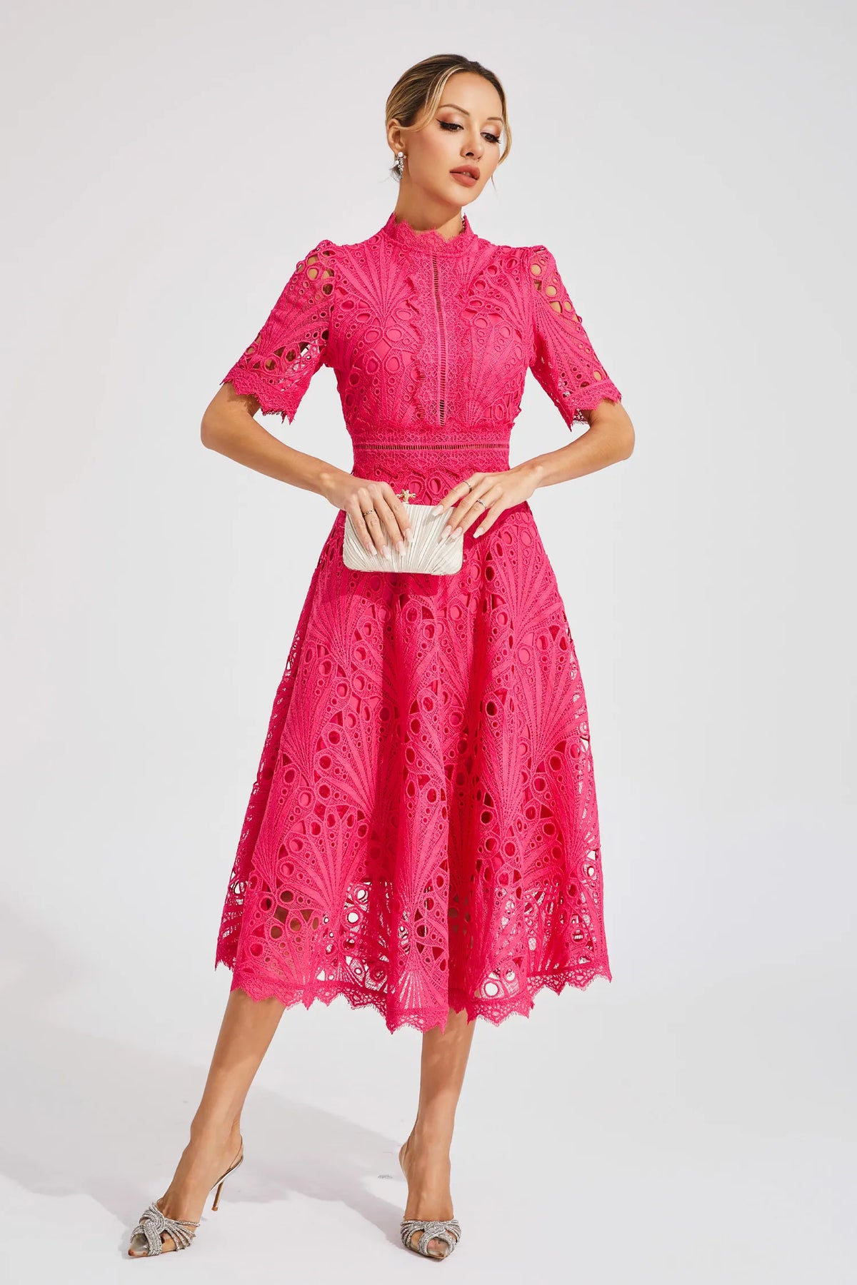 Jasmin Chic Lace Midi Dress