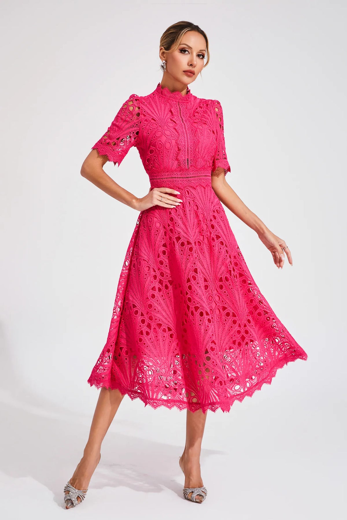 Jasmin Chic Lace Midi Dress
