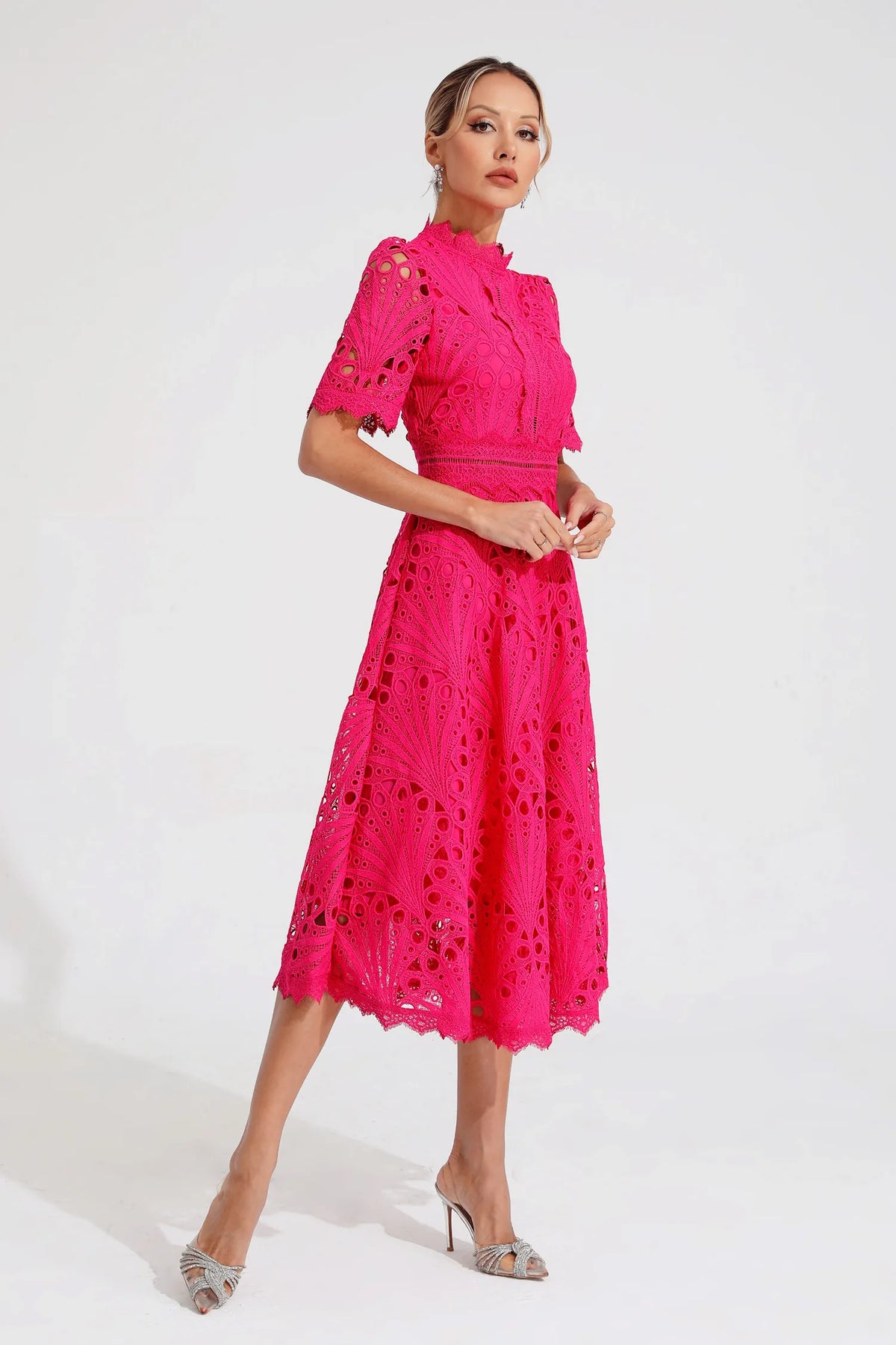 Jasmin Chic Lace Midi Dress