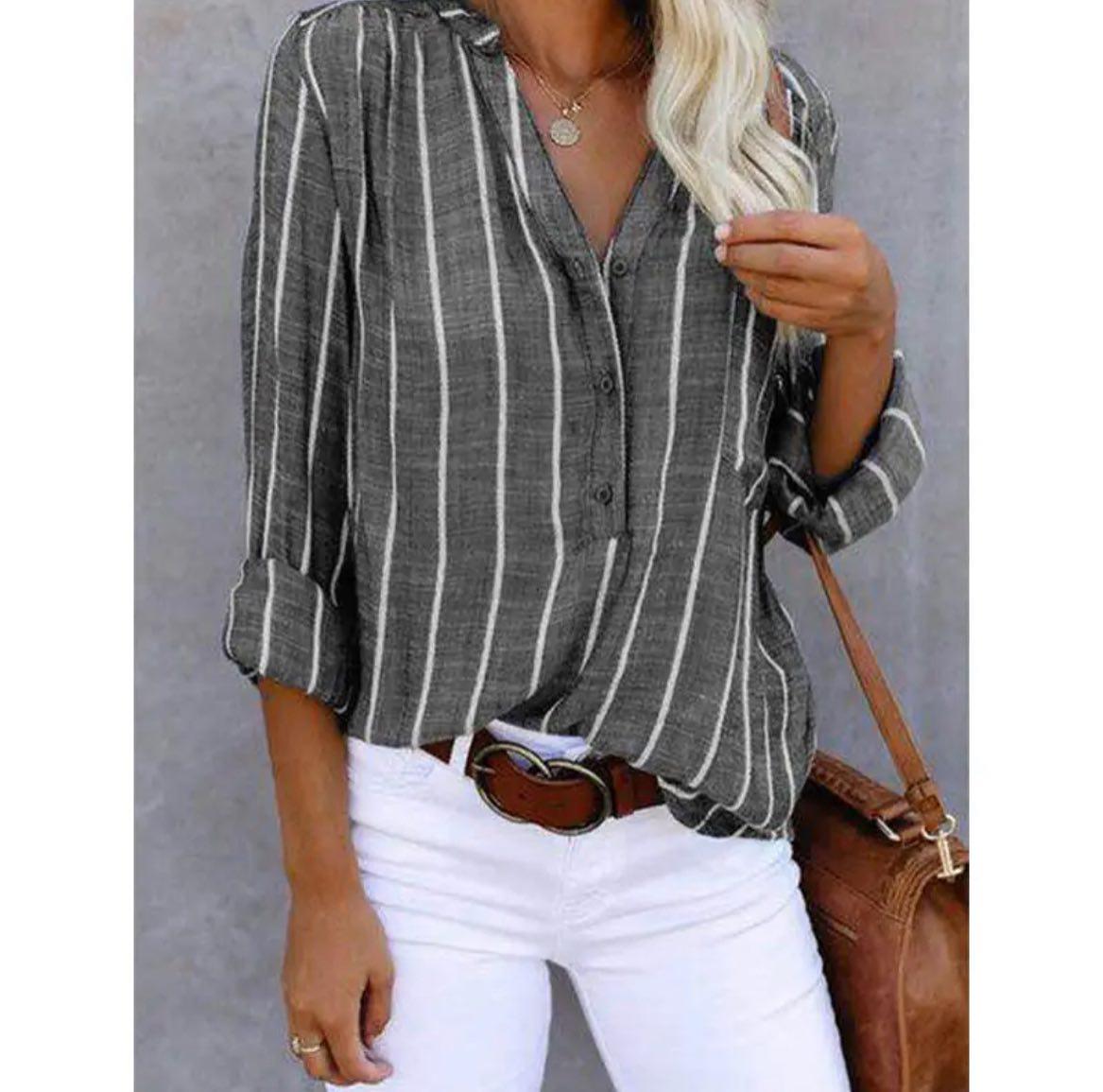 Natascha Striped Casual Summer Blouse