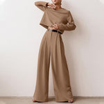 Anja Long-Sleeve Crop Top Trouser Set