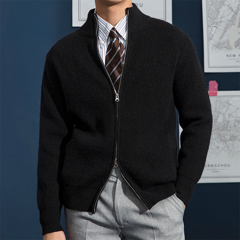 Jan Full-Zip Ribbed Knit Sweater