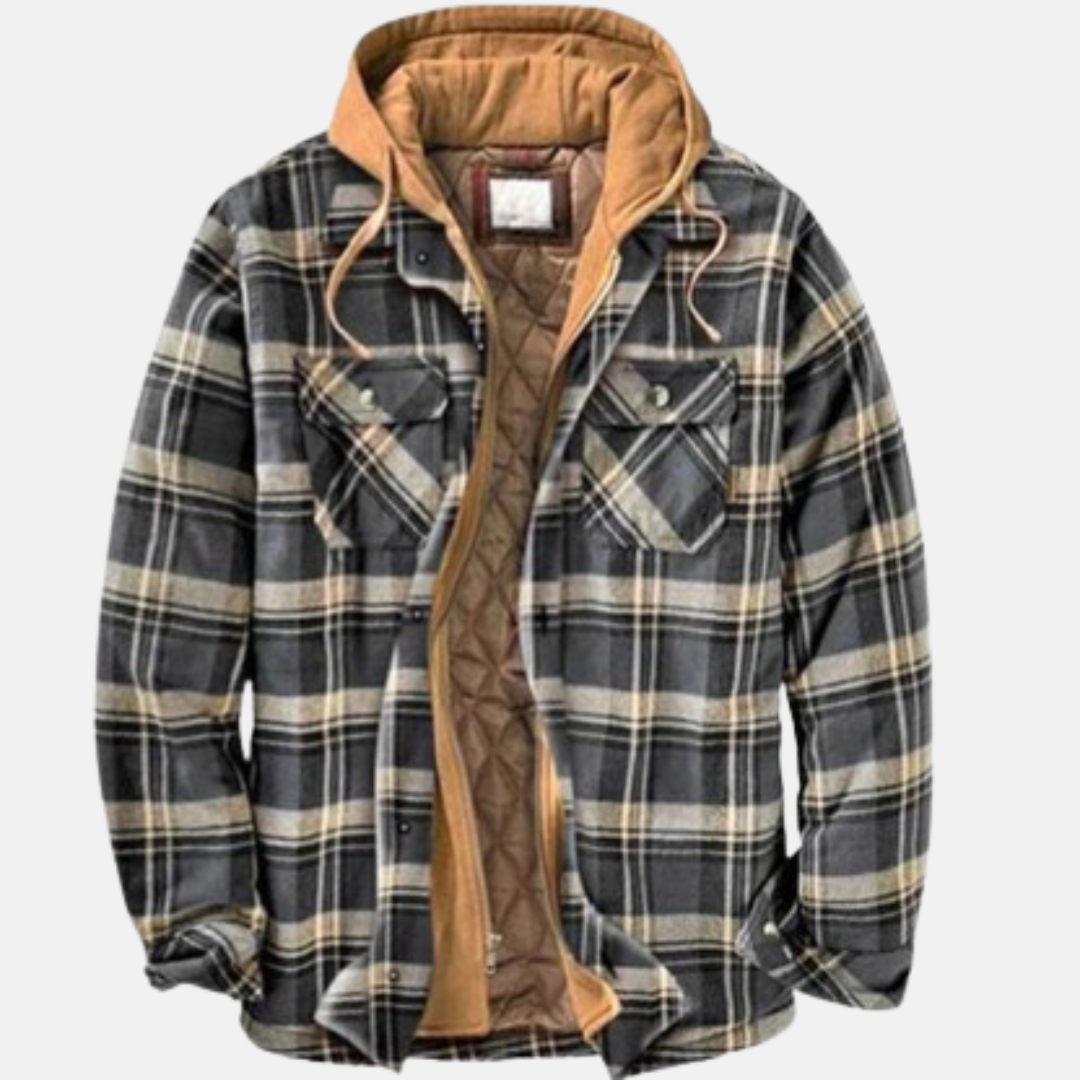 Erich Casual Warm Plaid Button Jacket