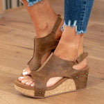 Angela Slip-On Wedge Sandals with Open Toe