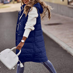Daniela Long Hooded Quilted Vest