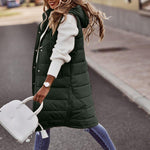 Daniela Long Hooded Quilted Vest
