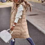 Daniela Long Hooded Quilted Vest