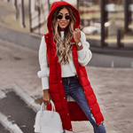 Daniela Long Hooded Quilted Vest
