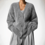 Edith Fuzzy Button Front Cardigan