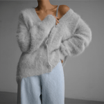 Edith Fuzzy Button Front Cardigan