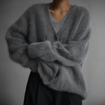 Edith Fuzzy Button Front Cardigan