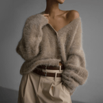 Edith Fuzzy Button Front Cardigan