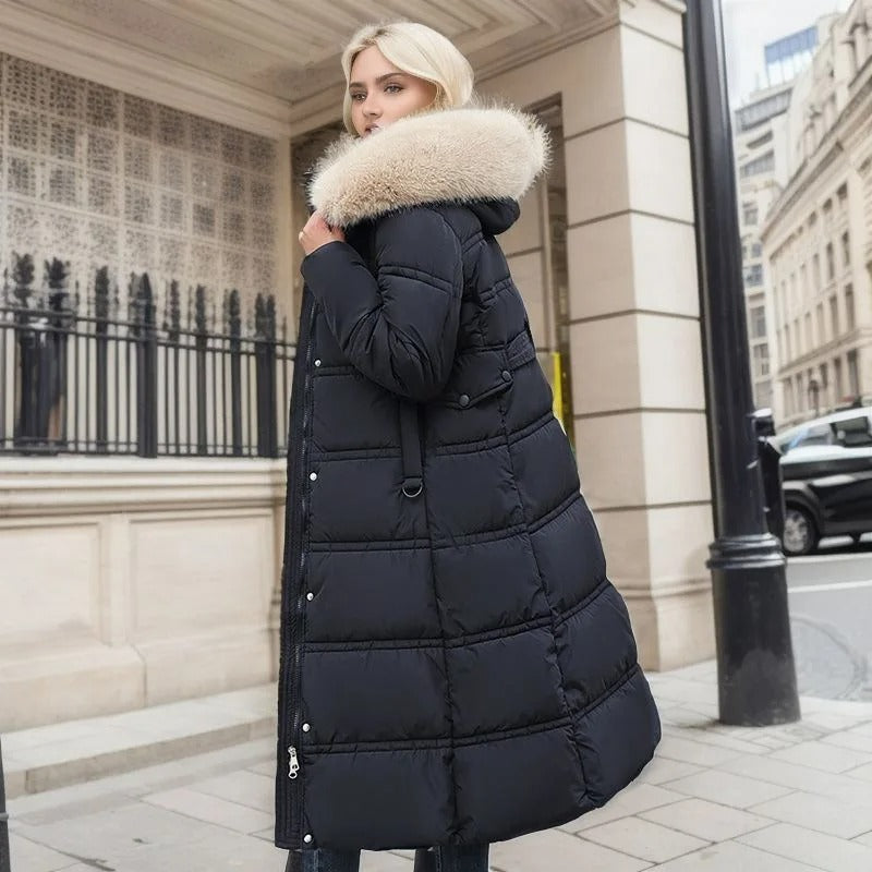 Karin Belted Hooded Quilted Coat