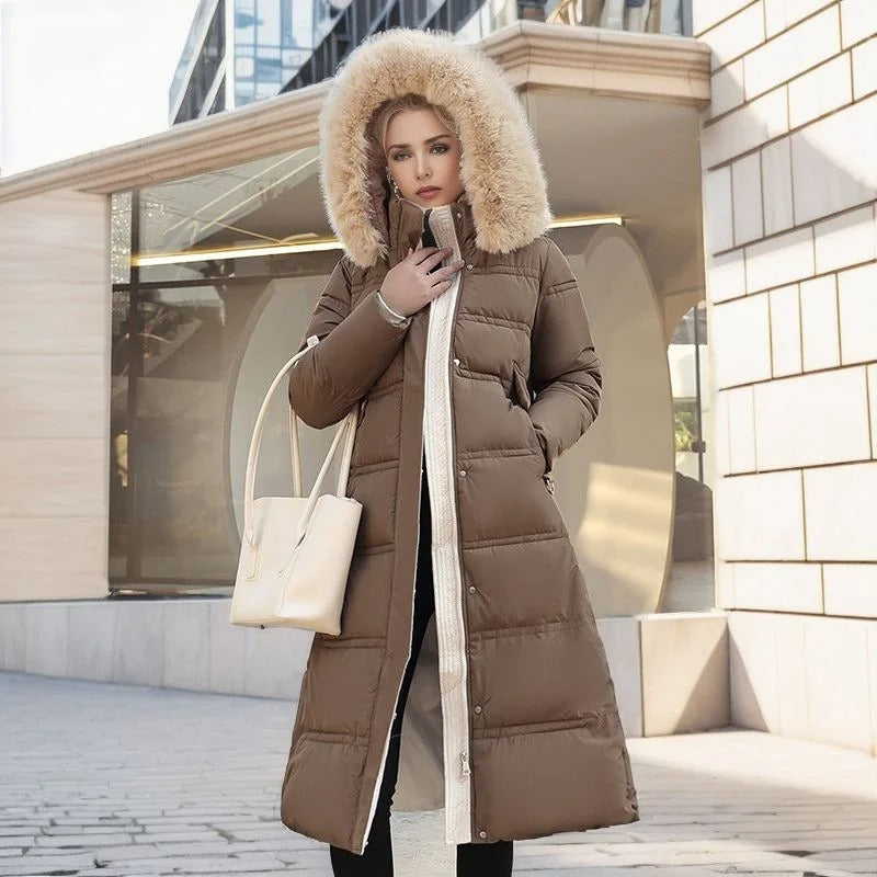 Karin Belted Hooded Quilted Coat