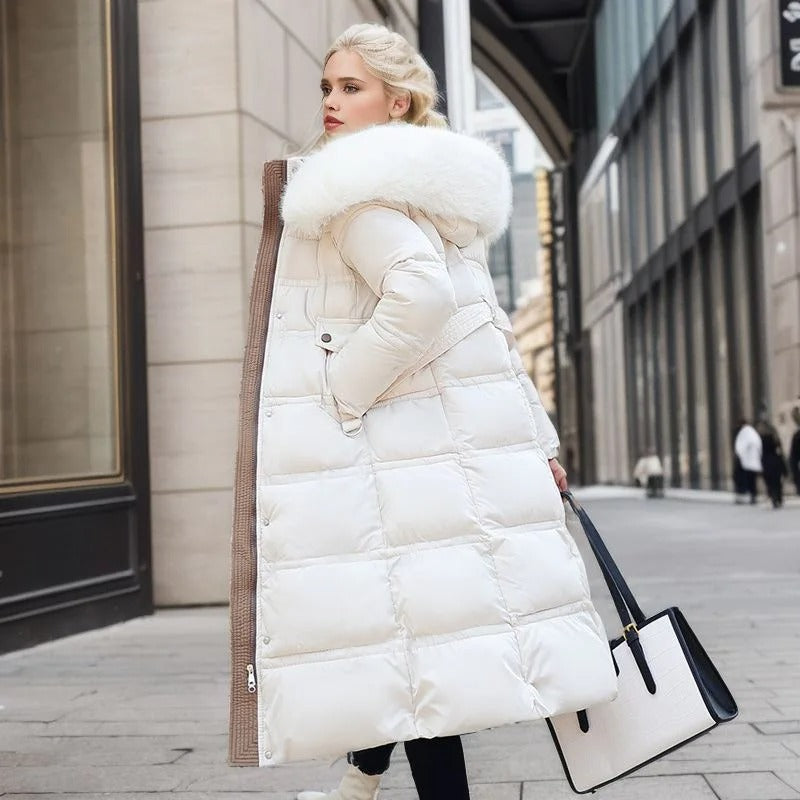 Karin Belted Hooded Quilted Coat
