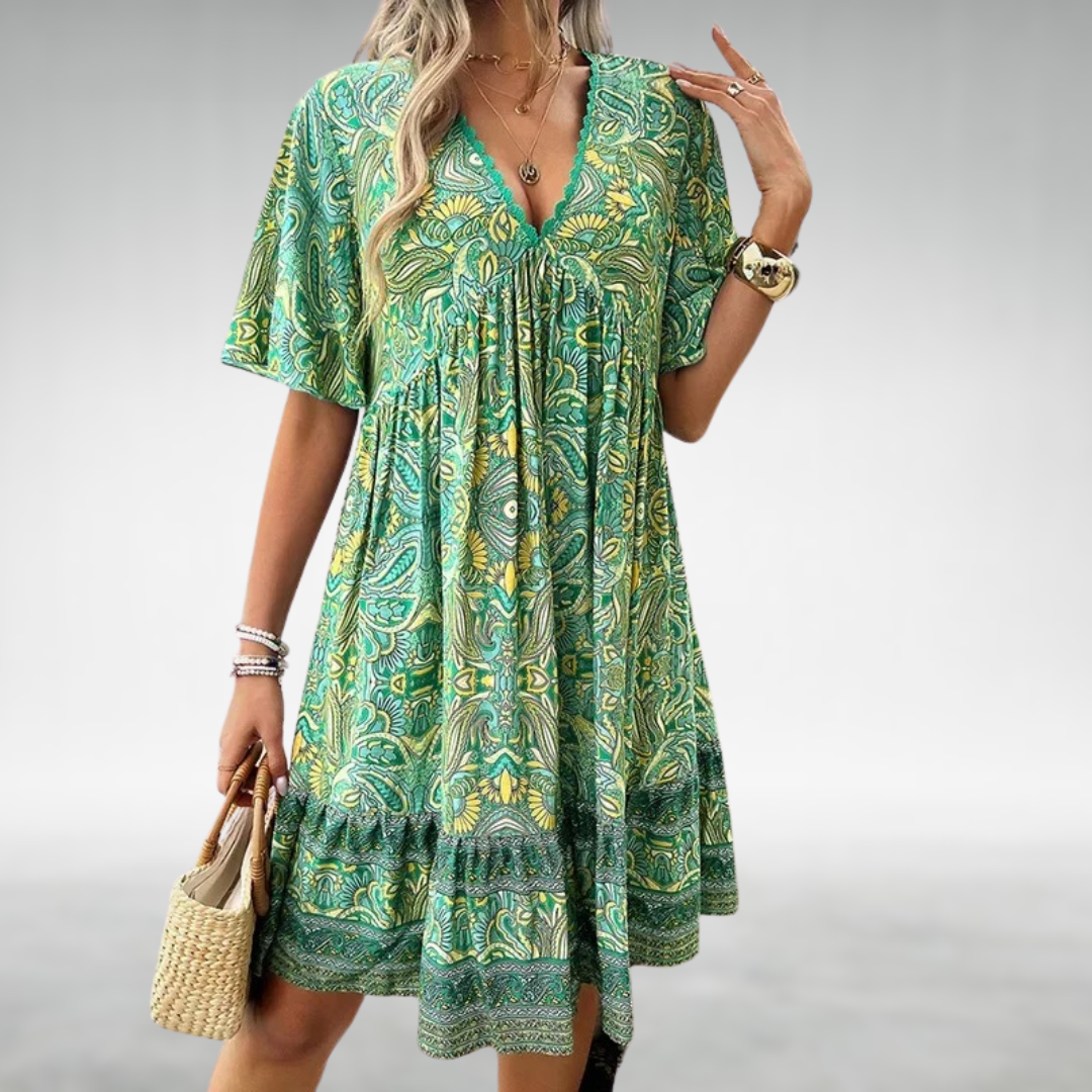Felicia Boho Paisley Mini Dress
