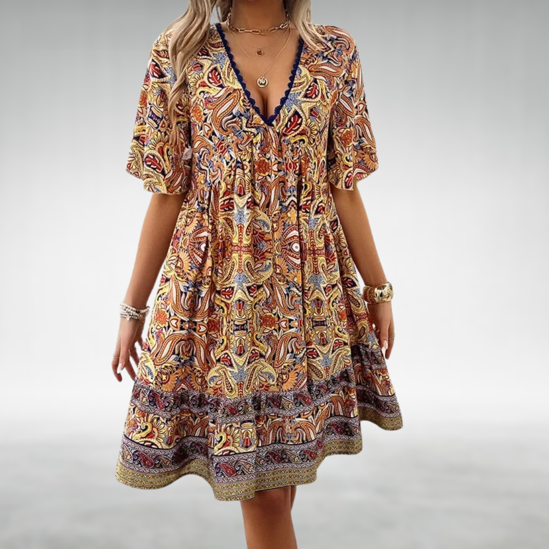 Felicia Boho Paisley Mini Dress