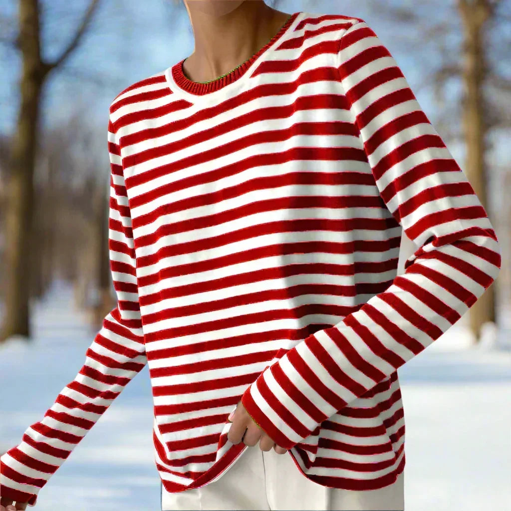 Felicia Casual Striped Long-Sleeve Shirt