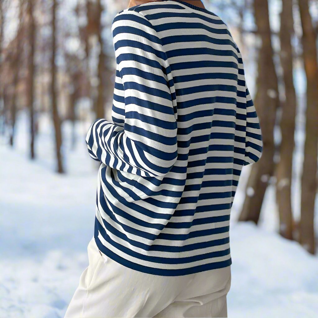 Felicia Casual Striped Long-Sleeve Shirt