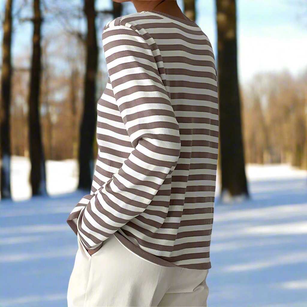 Felicia Casual Striped Long-Sleeve Shirt