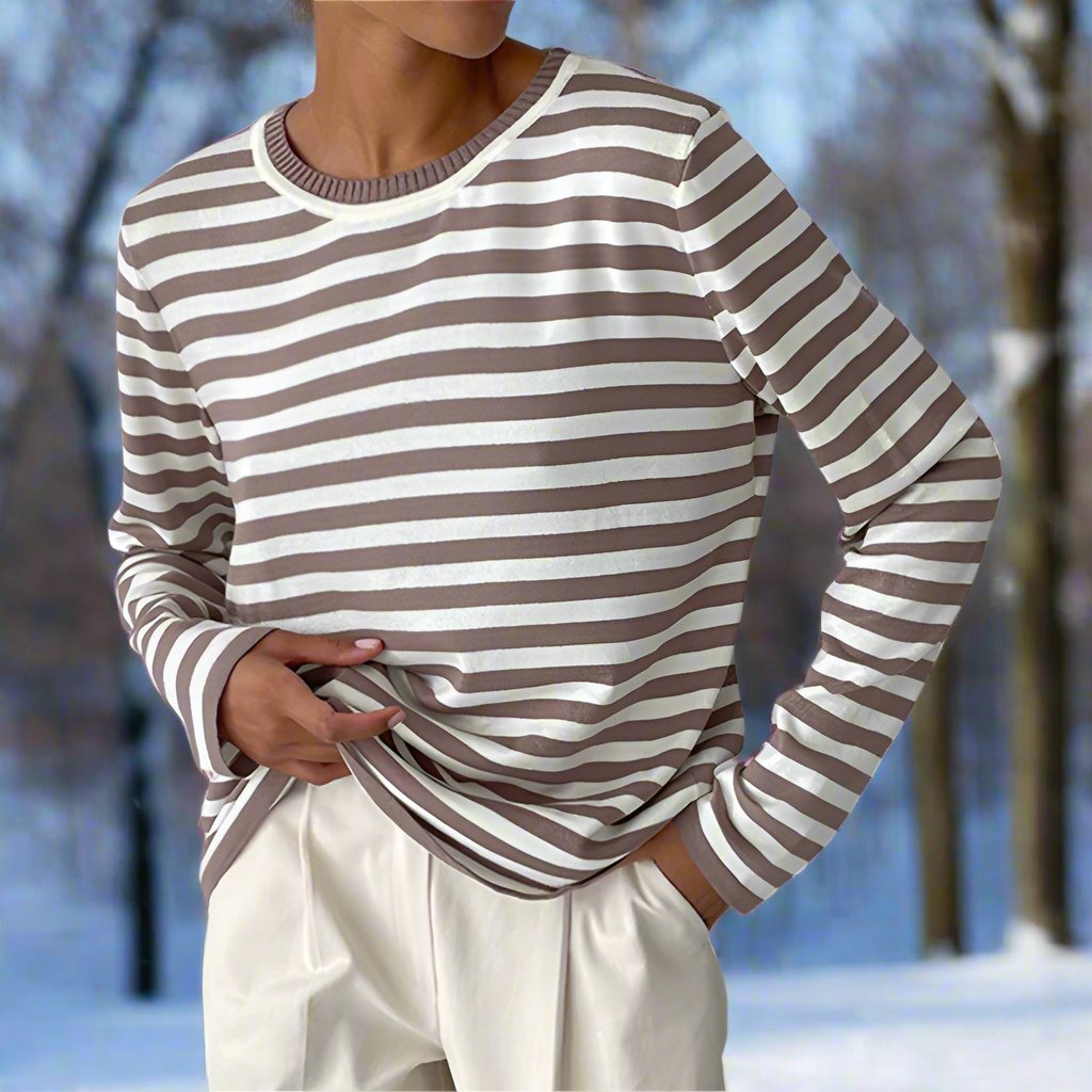 Felicia Casual Striped Long-Sleeve Shirt