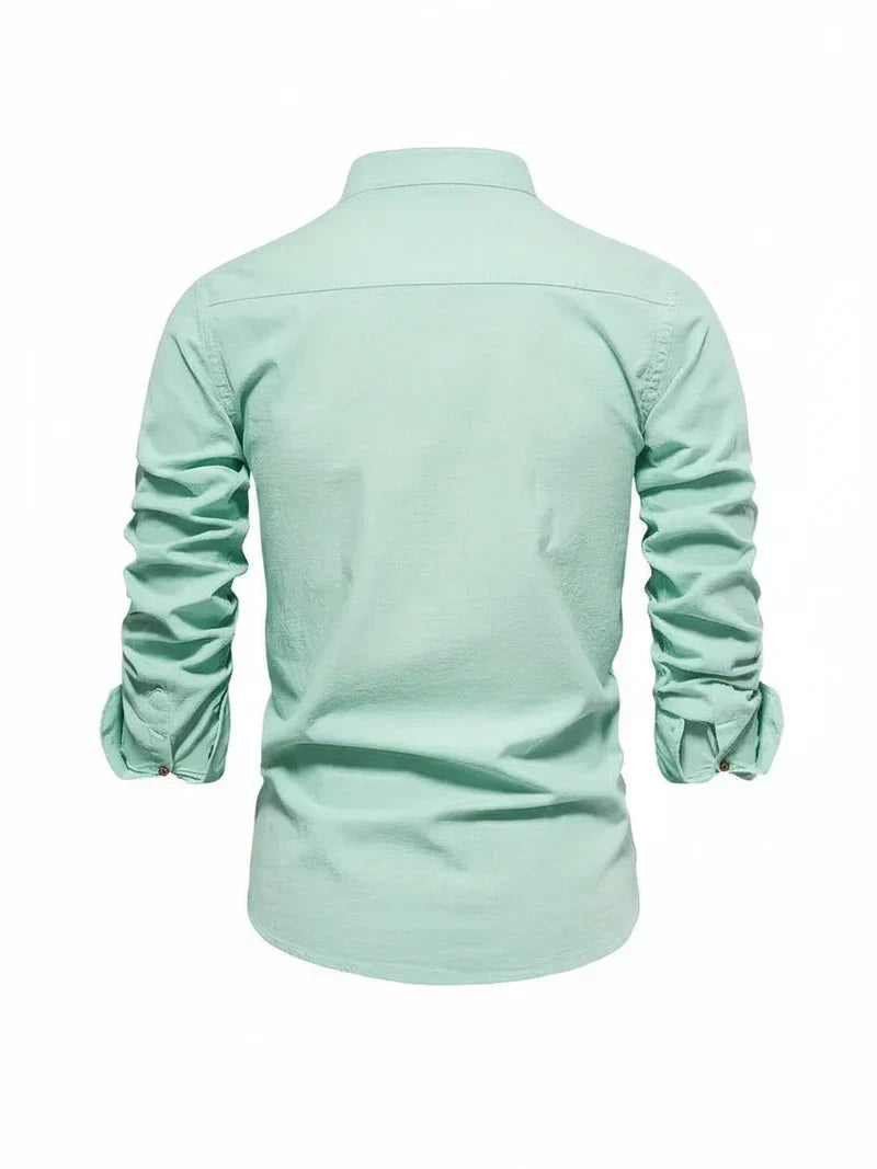Yannick Stand Collar Button-Up Casual Shirt