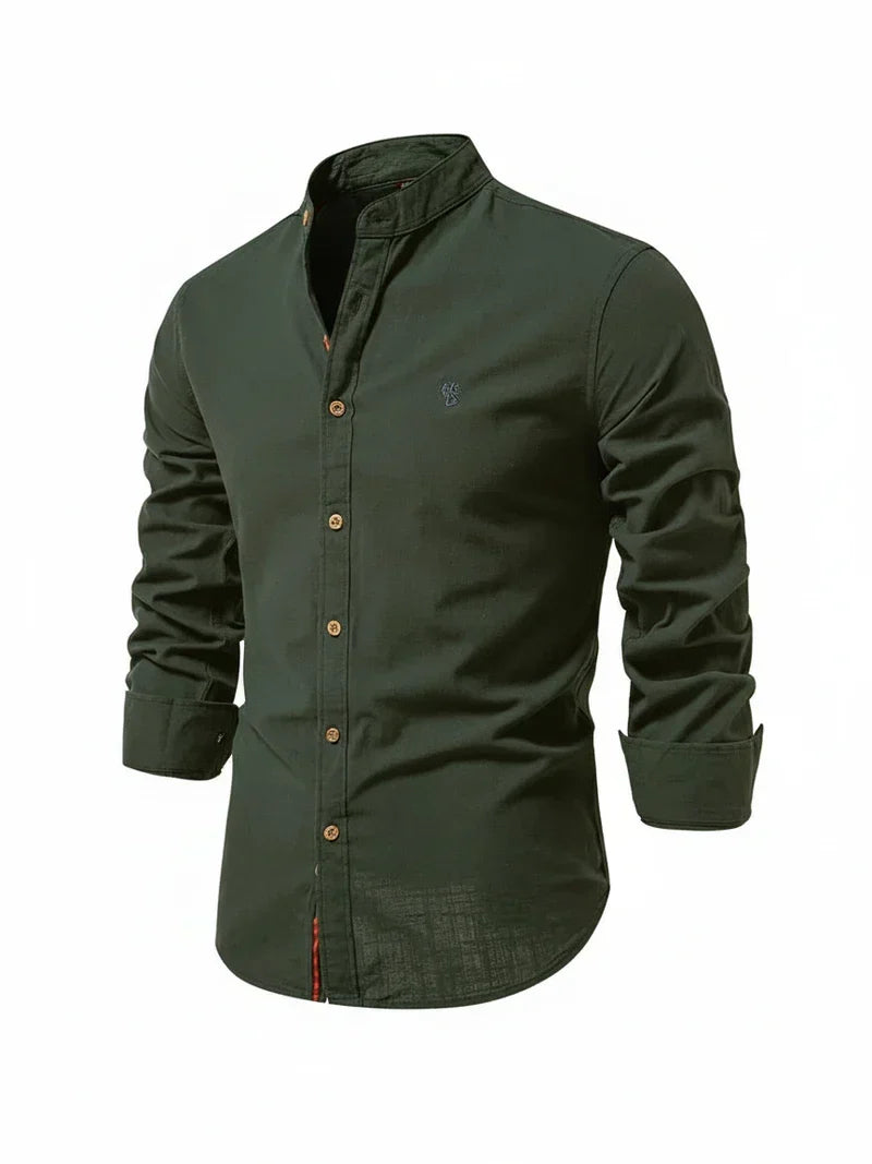 Yannick Stand Collar Button-Up Casual Shirt