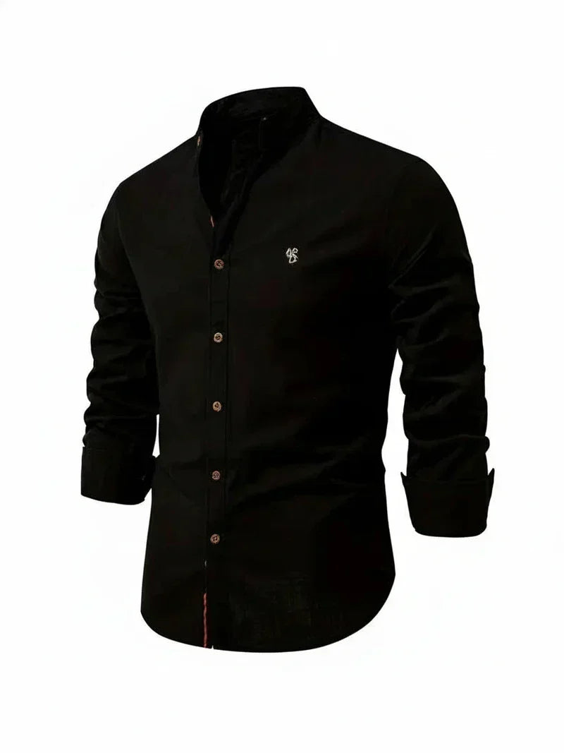 Yannick Stand Collar Button-Up Casual Shirt