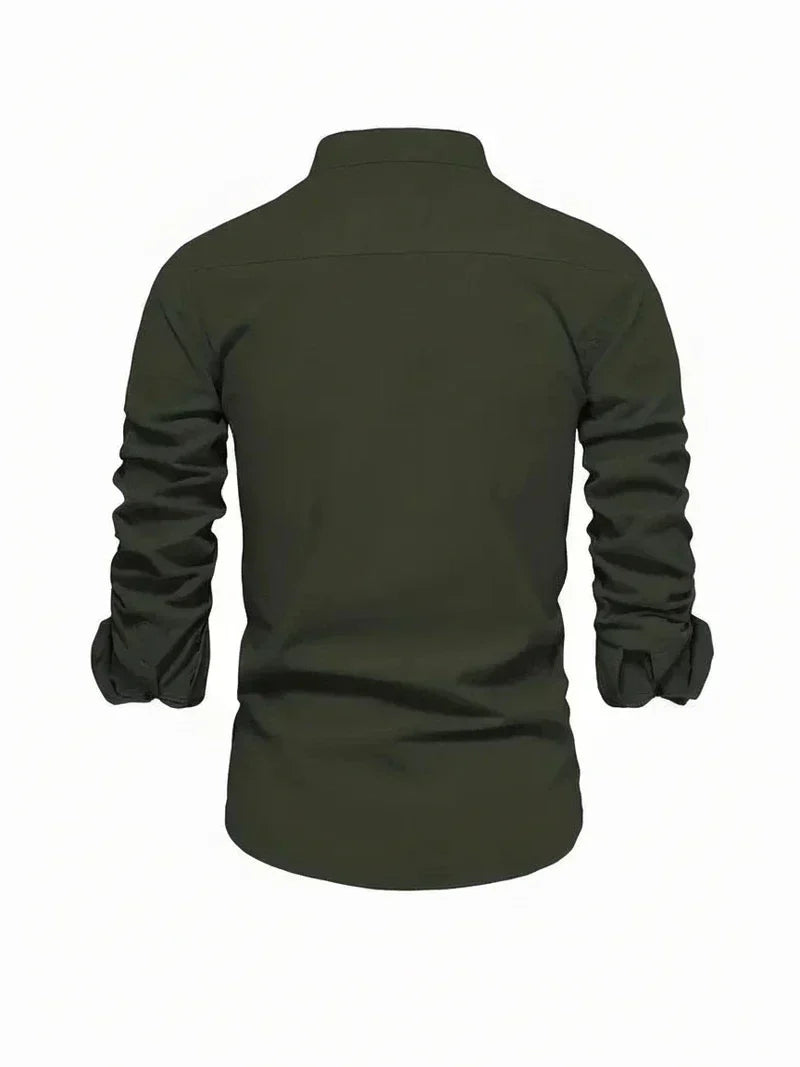 Yannick Stand Collar Button-Up Casual Shirt