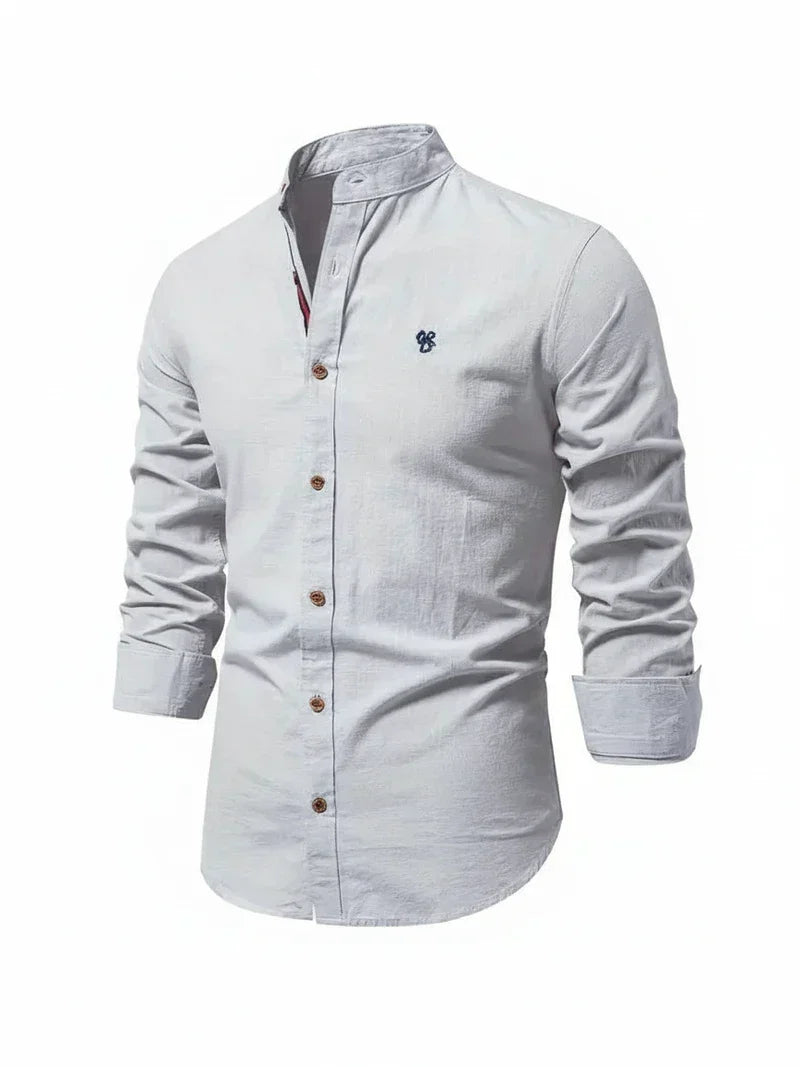 Yannick Stand Collar Button-Up Casual Shirt